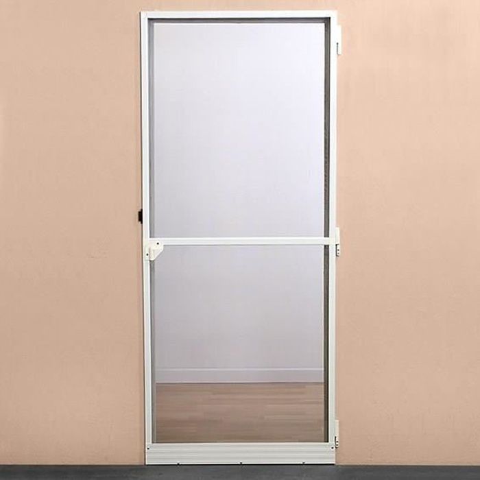 Mosquitera para puerta batiente, 100 cm de ancho x 220 cm de alto - Aluminio blanco