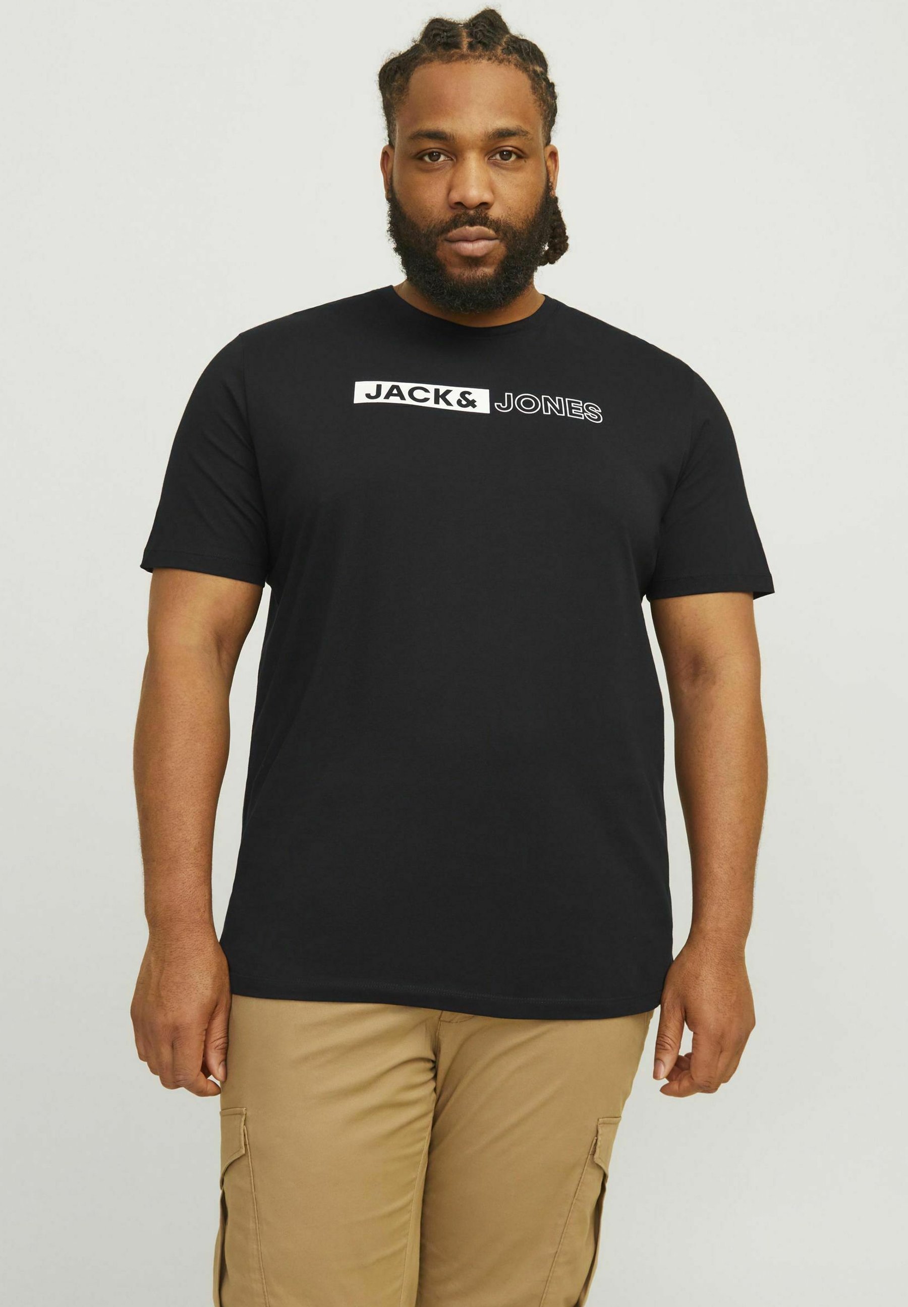 Camiseta preta com estampa do logotipo da Jack & Jones