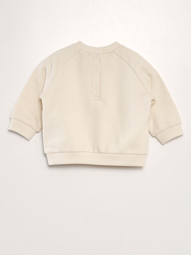 Sudadera de algodón colorida - BEIGE