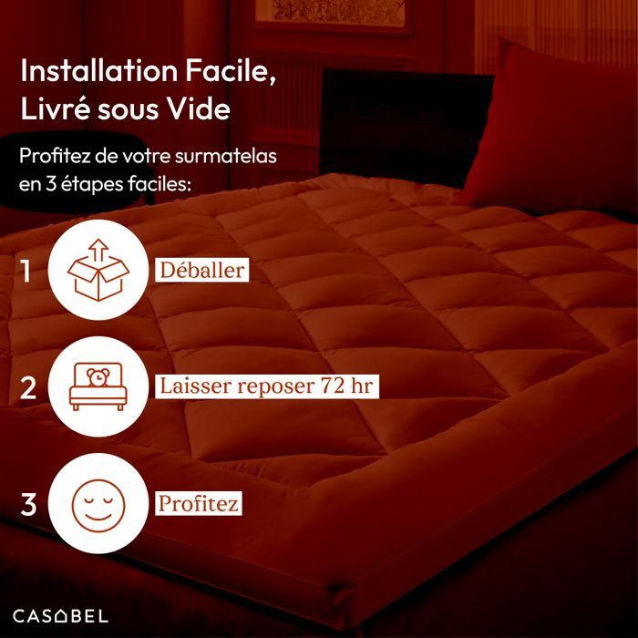 Cubrecolchón CASABEL Softness de 140 x 200 cm en microfibra transpirable con ribete blanco – Ultrasuave, antiácaros – Tamaño doble