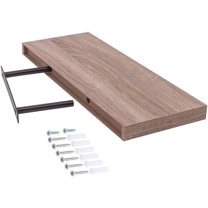 EUGAD 2-Piece MDF Wall Shelves, Storage Shelf, 120x22.9x3.8cm, Yellow Oak