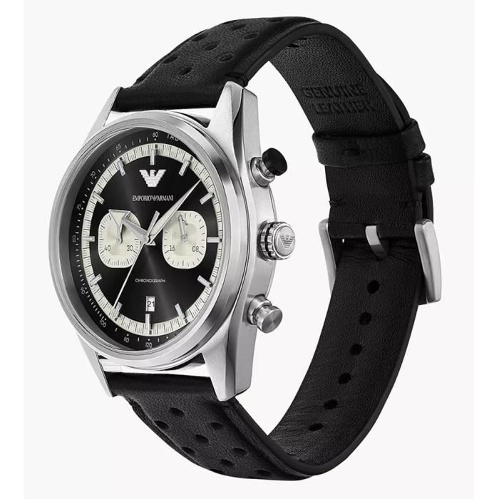 Emporio Armani Herenhorloge AR11635 - Zwart leer - 42 mm - 5 bar - Quartz - Analoog