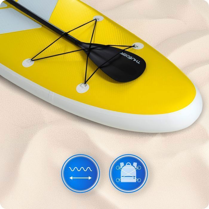 THUNDER® COAST YELLOW 320cm Paddleboard | Gonfiabile | PVC resistente | Accessori completi | Giallo | Per touring