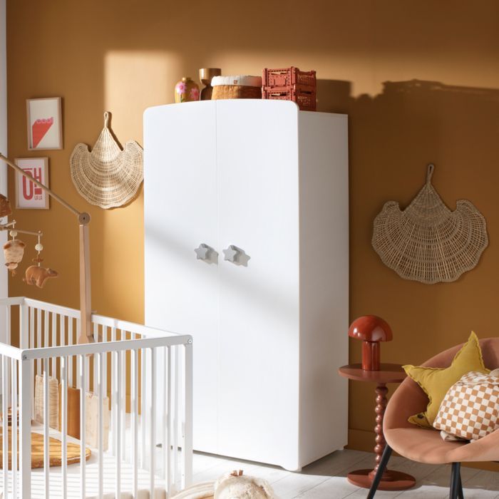 Chambre complète bébé avec lit 120x60cm, commode à langer et armoire 2 portes - BASIC