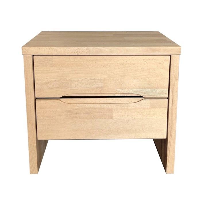 Nachtkastje met 2 lades, 35x45x40 cm / Massief geolied beukenhout
