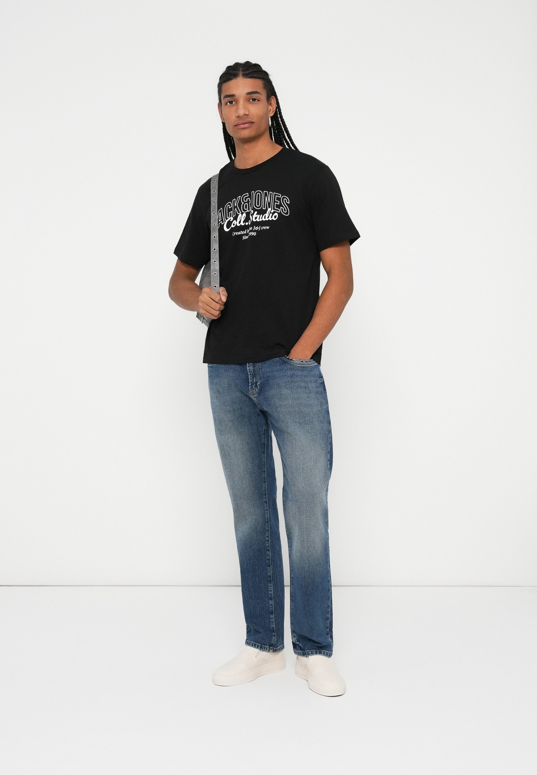 Jack & Jones JJMAKOTO T-shirt 5-pack - Bedrukte T-shirts - wit/antiek/duffe/zwart/hemelsblauw