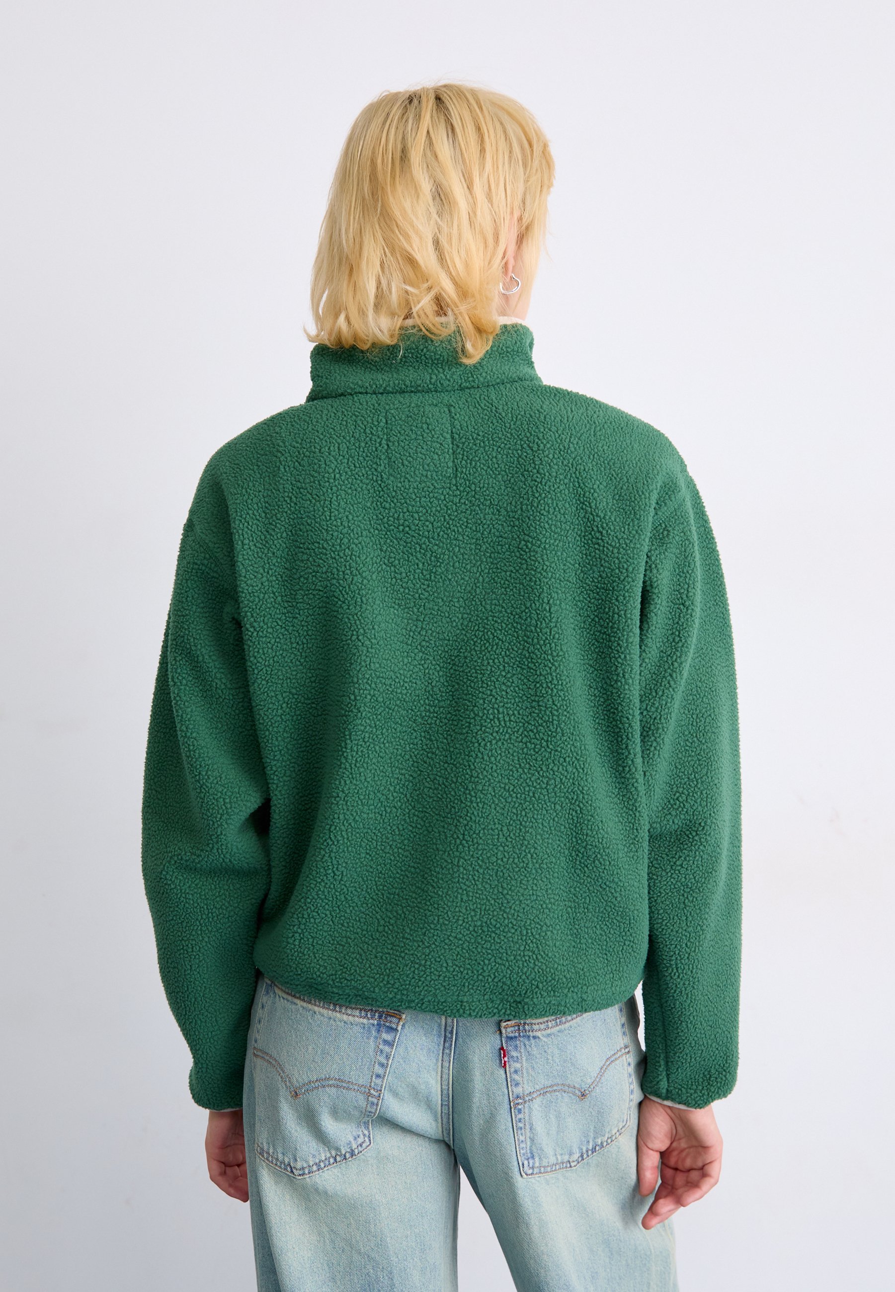 Pull polaire Columbia HELVETIA™ II CROPPED HALF SNAP - coloris forêt tropicale/bleu marine universitaire/gris foncé