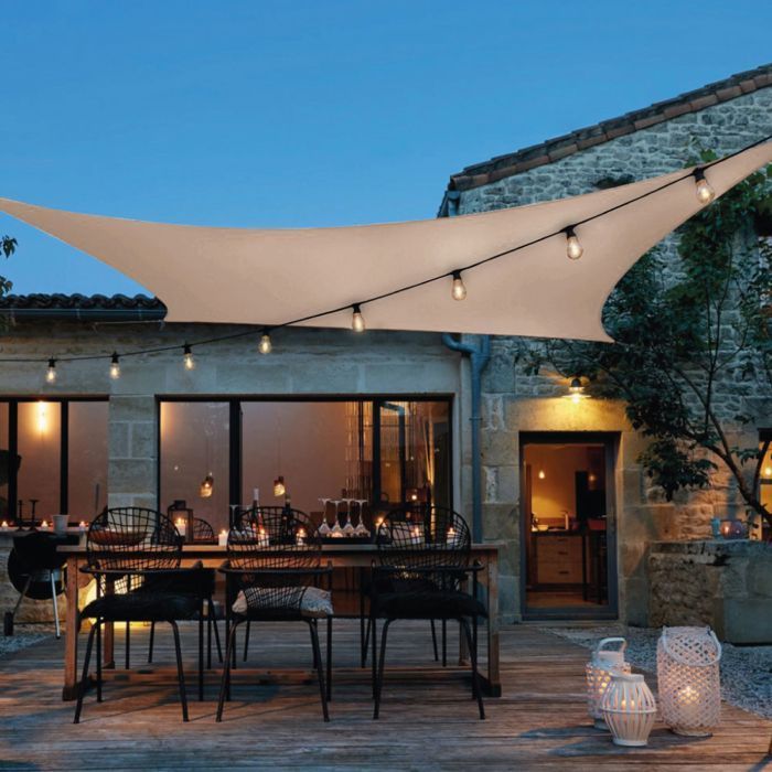 Toldo rectangular impermeable y resistente a los rayos UV - 3 x 4 m - Color topo - Linxor