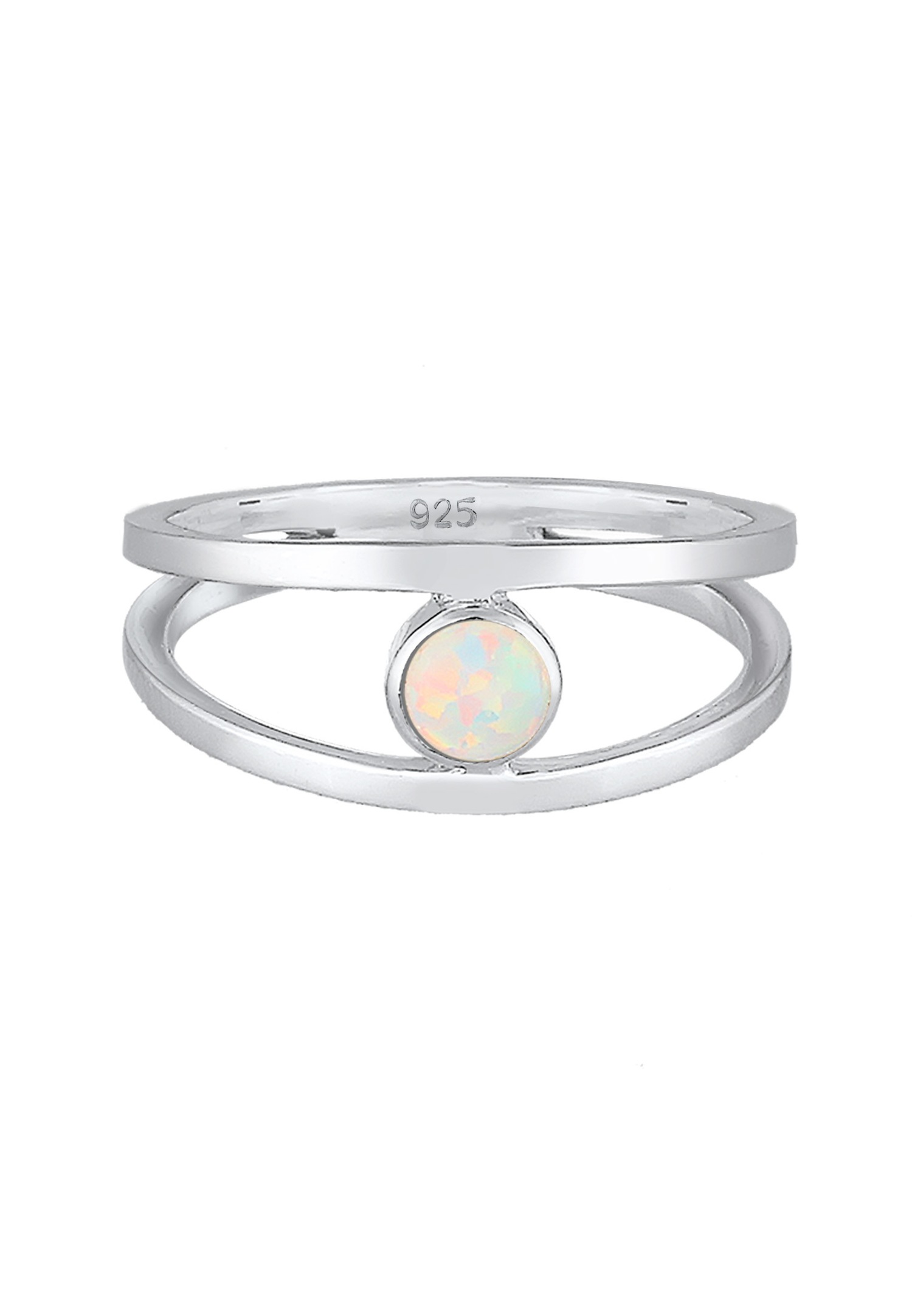 Elli Femmes Opale Synthétique à Double Sein en Argent Sterling 925