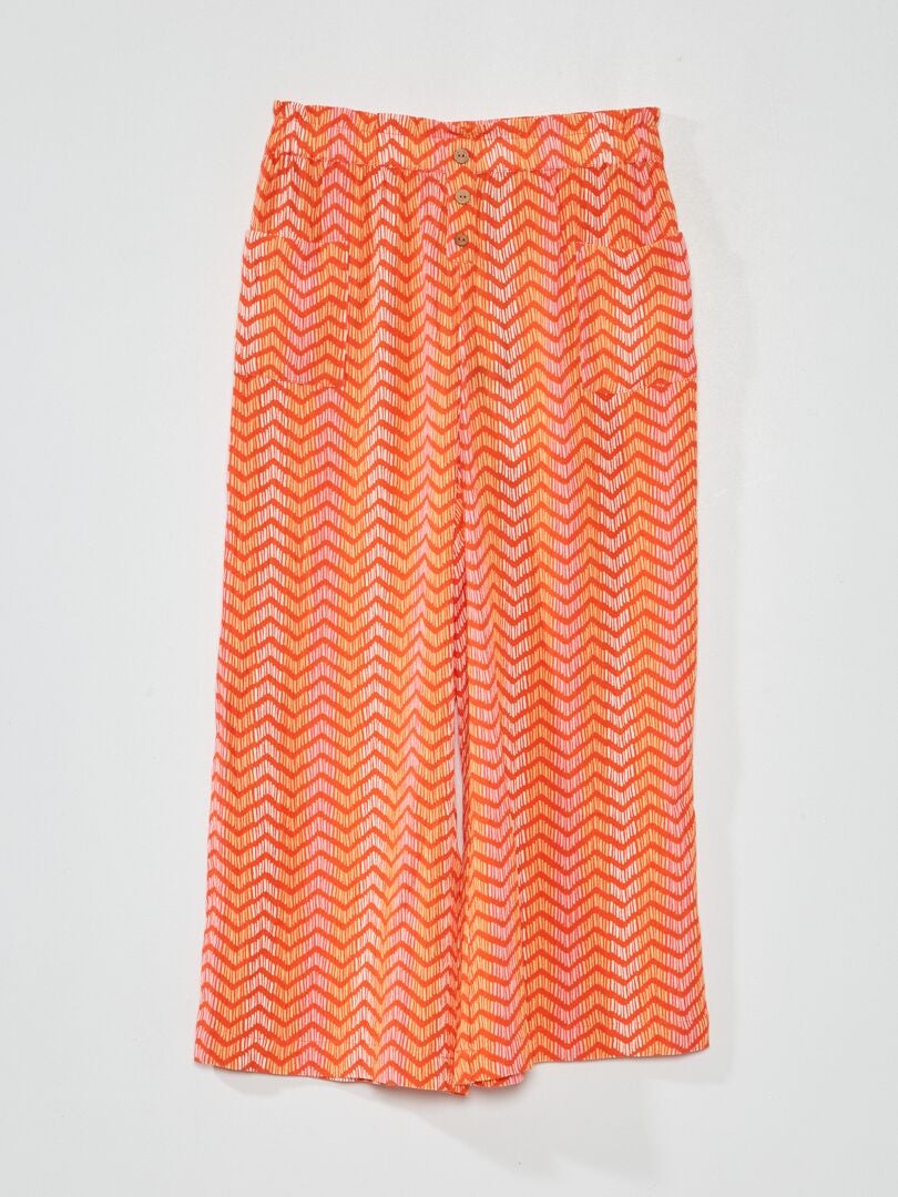 Broek met wijde pijpen - WIT
