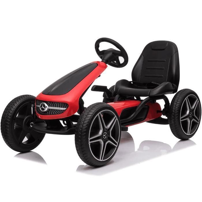 Kart de pedales MERCEDES-BENZ - Rojo - Para edades de 3 a 7 años - Producto con licencia oficial - Neumáticos de EVA - Asiento de cuero