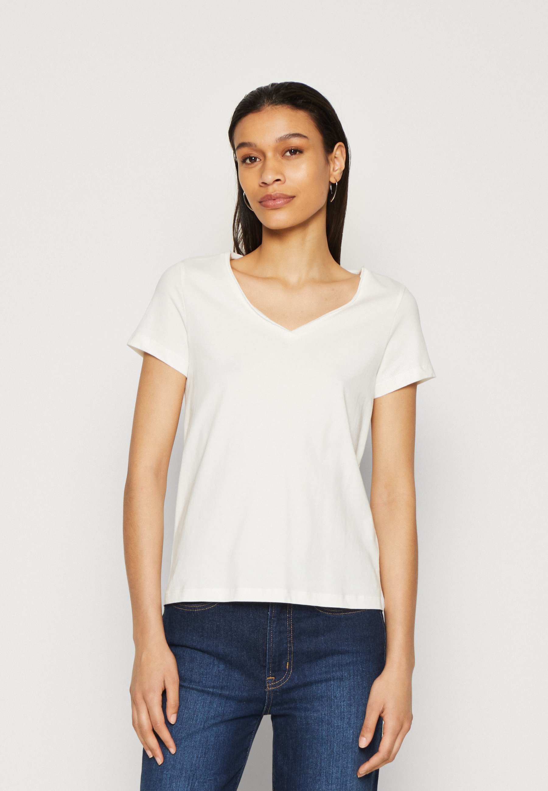 Anna Field 3-pack - Basic T-shirt - donkergeel/paars/wit
