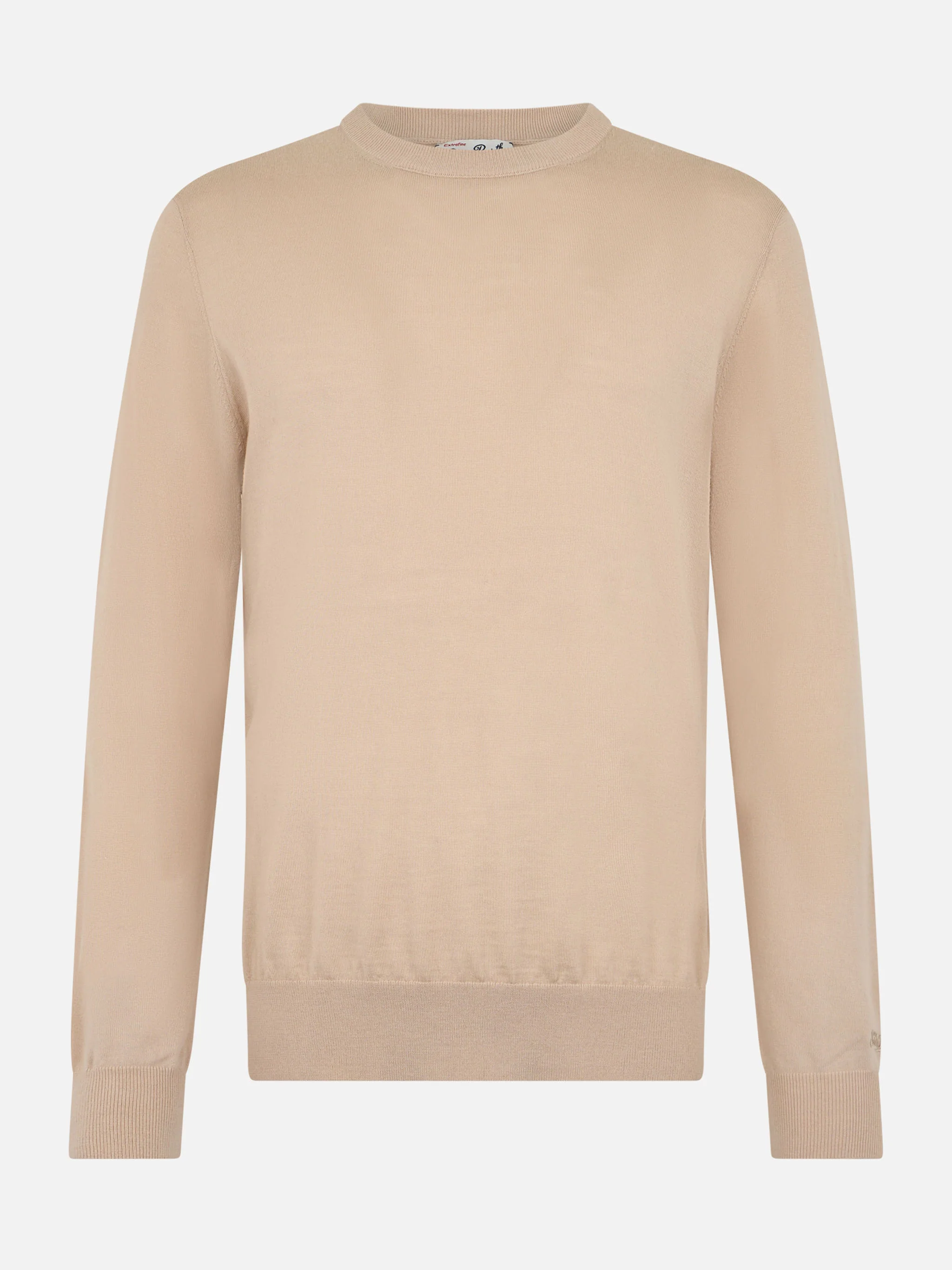 Maglione da uomo Regent beige in lana merino