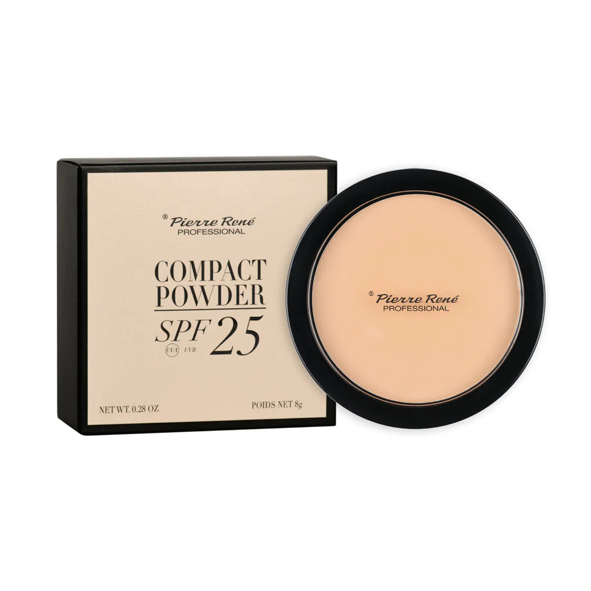 Pierre Rene Compact Powder SPF25 - Puder prasowany 01 8g