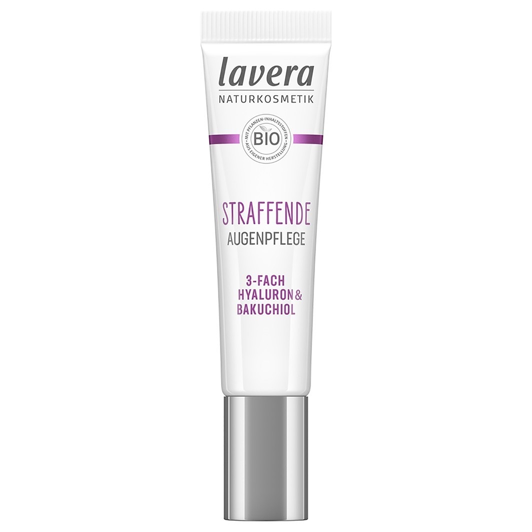 Crema contorno de ojos reafirmante Lavera con triple ácido hialurónico y bakuchiol - 15 ml