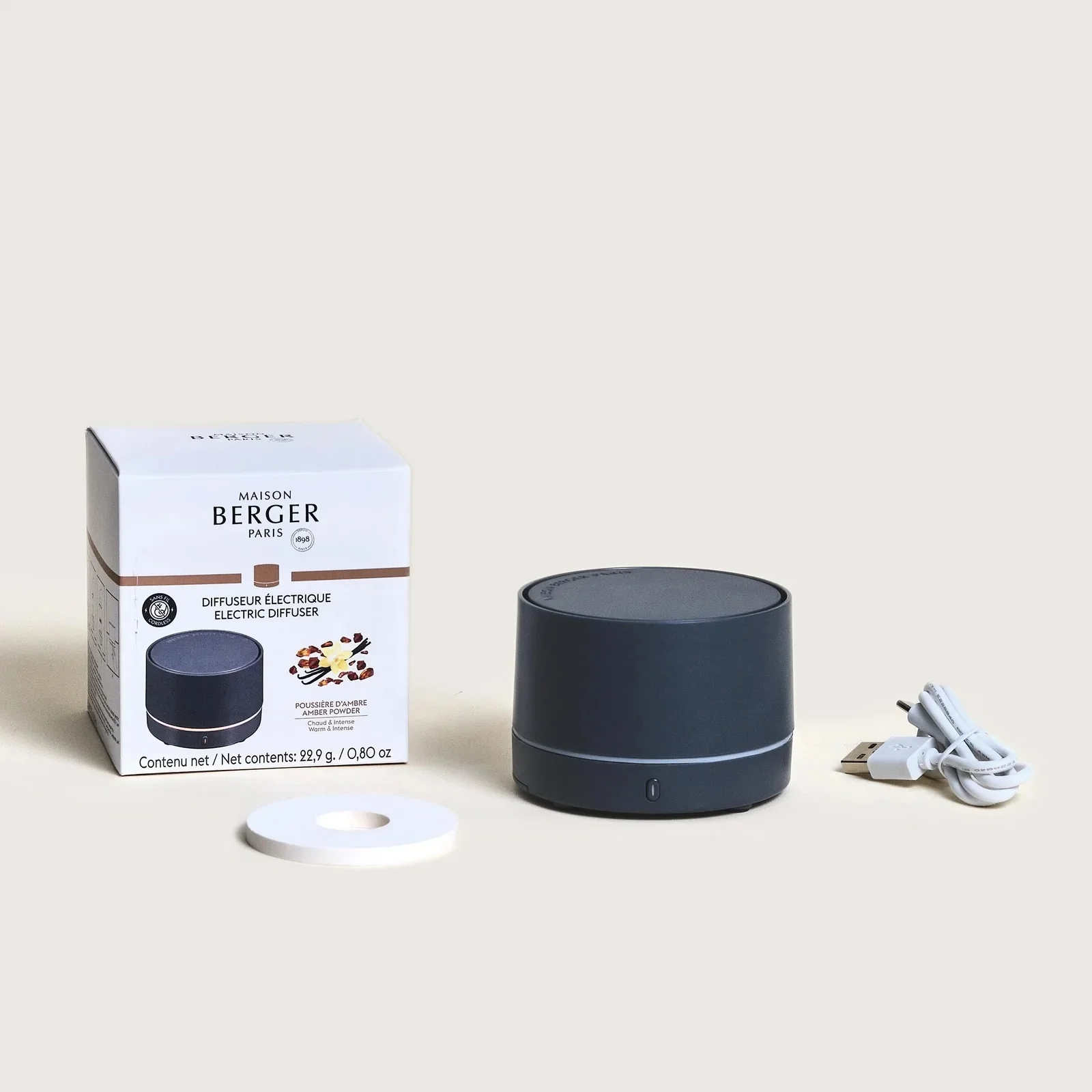 Diffuseur Électrique Nomade Gris con Poussière d'Ambre - Diffusore di Profumo