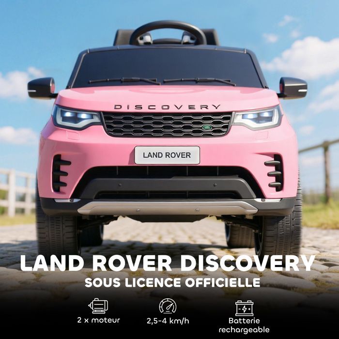 Coche eléctrico infantil - AIYAPLAY - Land Rover Discovery - Control remoto 2.4G, 2 motores de 12V - Plástico - 105x68.5x58cm - Rosa