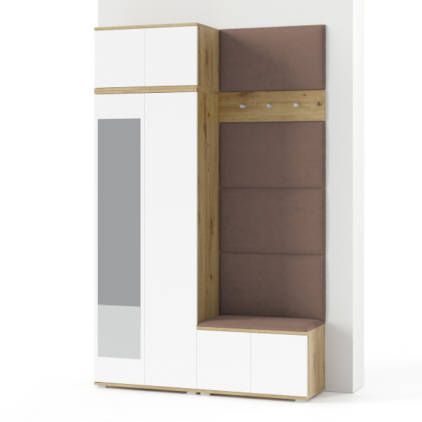 Garderoba z panelami Aura 2 Trinity 06 artisan biały