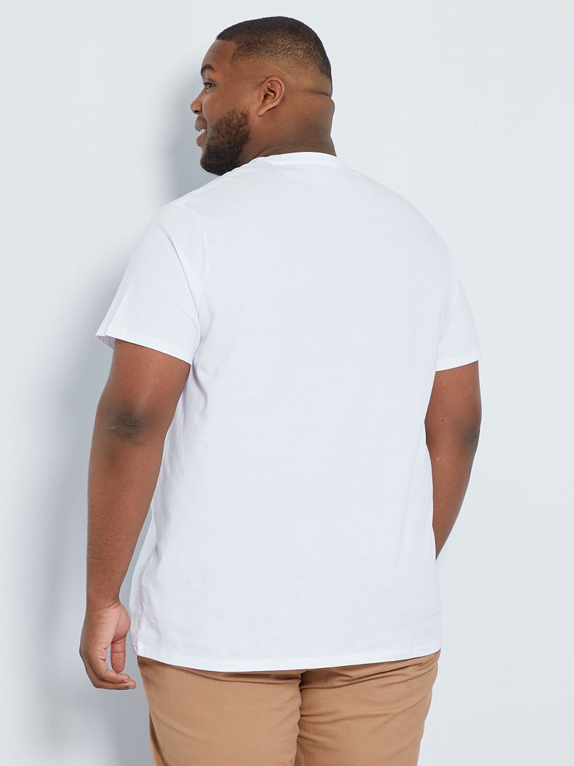 Camiseta com decote em V - Branca