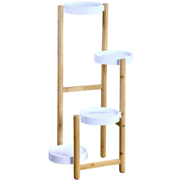 Kwietnik na 4 donice 48x42x78 cm brązowo-biały stojak na rośliny