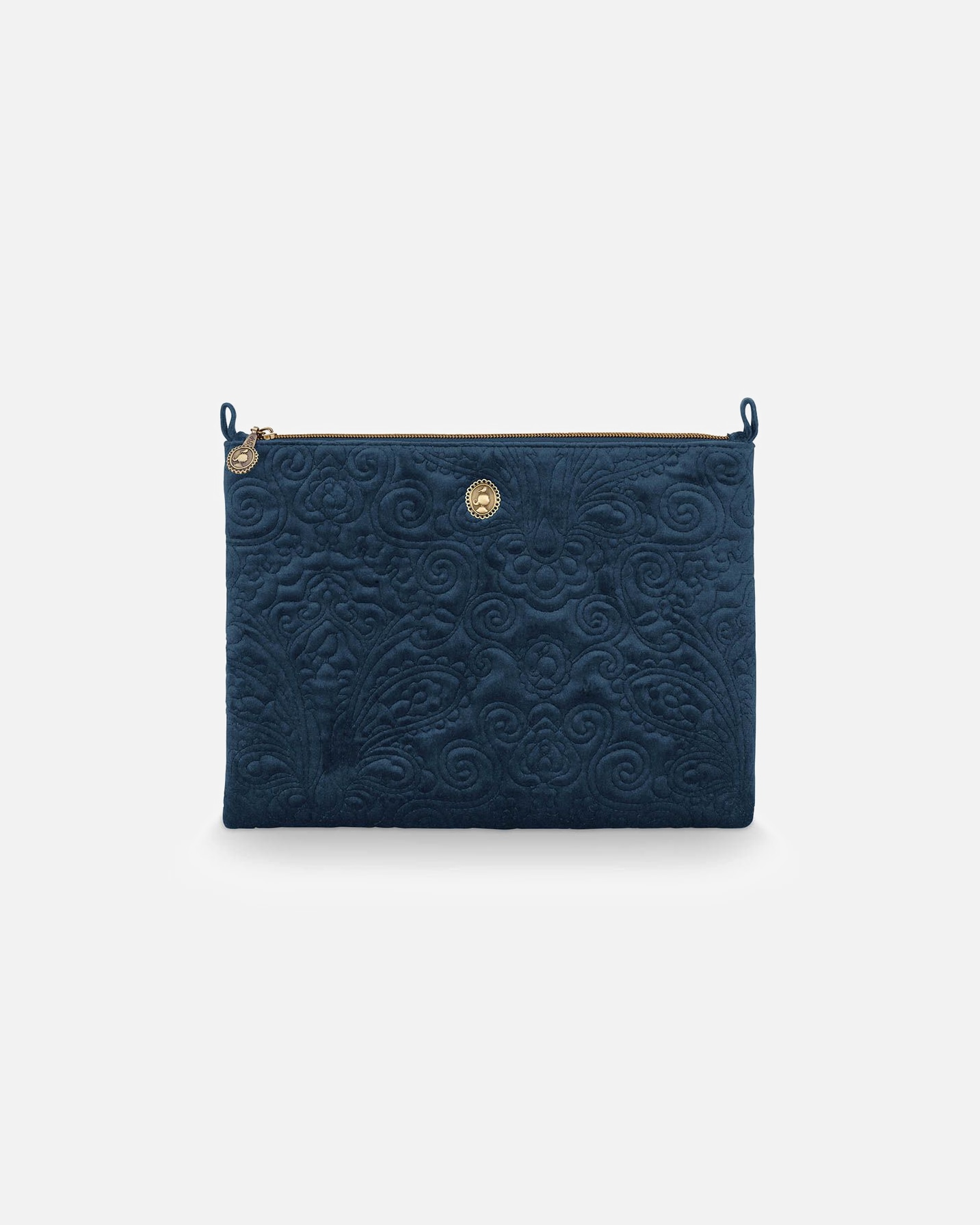 Trousse de toilette en velours PIP Studio, modèle Quiltey Days, bleue – 30 x 22 x 1 cm
