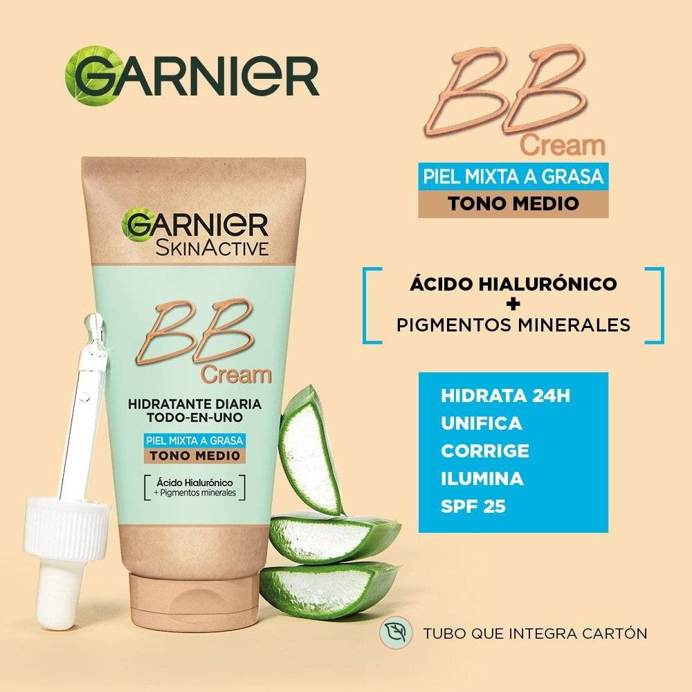 „Skin Active“ matinį efektą suteikiantis BB kremas mišriai ir riebiai odai Veido drėkikliai