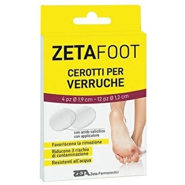 ZETA FARMACEUTICI Patchs anti-verrues Zetafoot, différents types, 16 pièces, longue durée