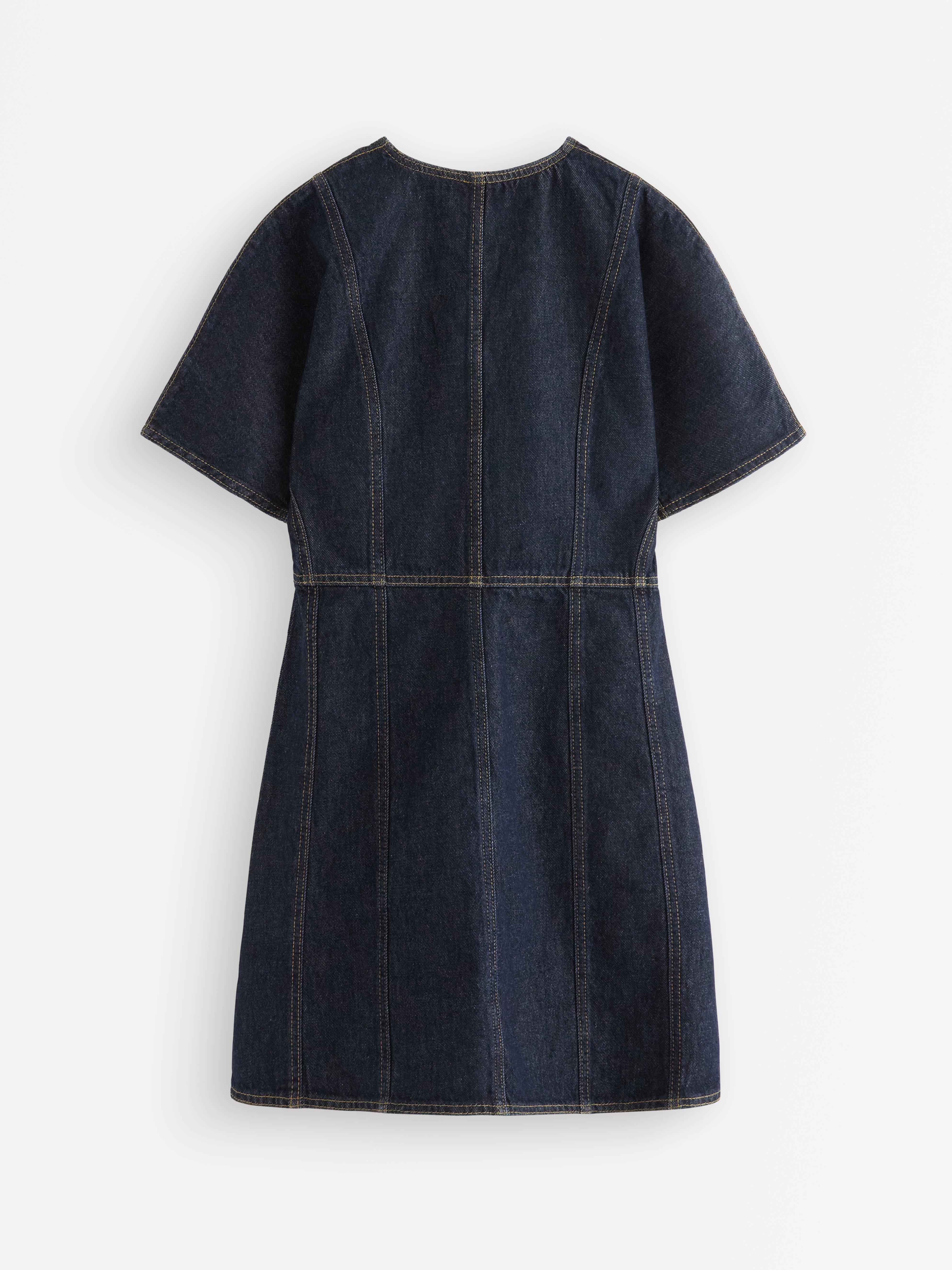Vestido curto jeans, jeans escuro.