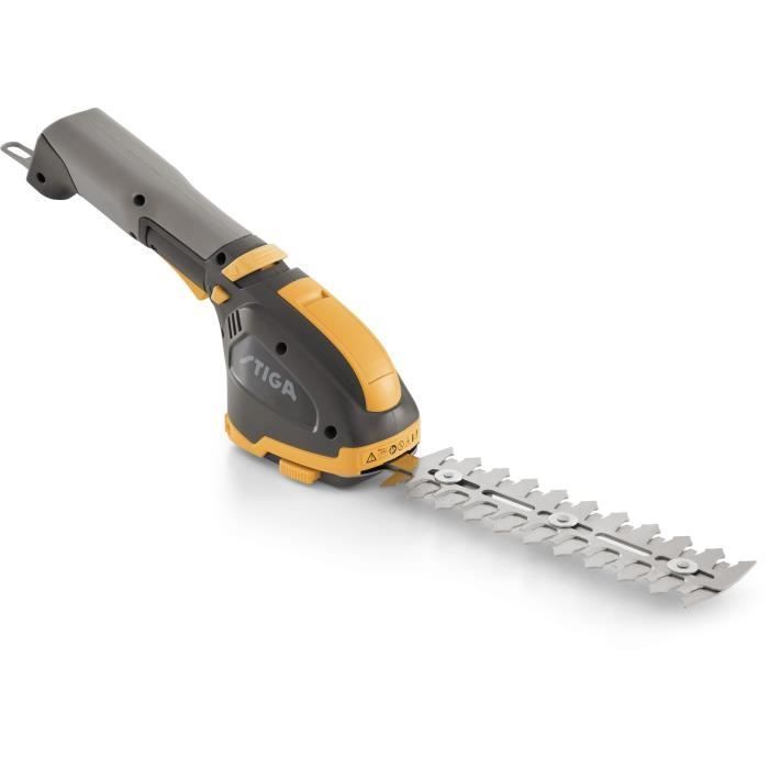 STIGA STIGA SGM 102 AE OUTIL MULTIFONCTION 2-EN-1, 10,8 V 2,5 AH, LAMES 18/11 CM – POIGNÉE PIVOTANTE 180°, CHARGEUR ET ÉTUI INCLUS –