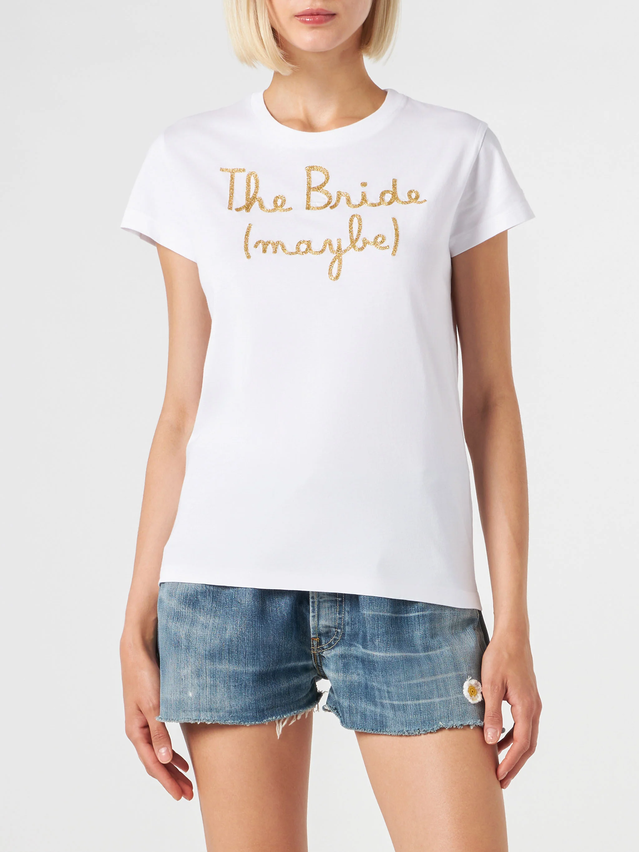 T-shirt da donna in katoen met ricamo The Bride (misschien)