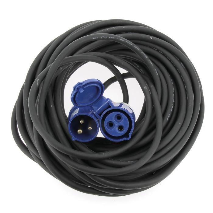 Verlängerungskabel – EZA – 25 m – 1,5 mm² Kabelquerschnitt – 220 V – 16 A – CEE17 – mit Tragetasche