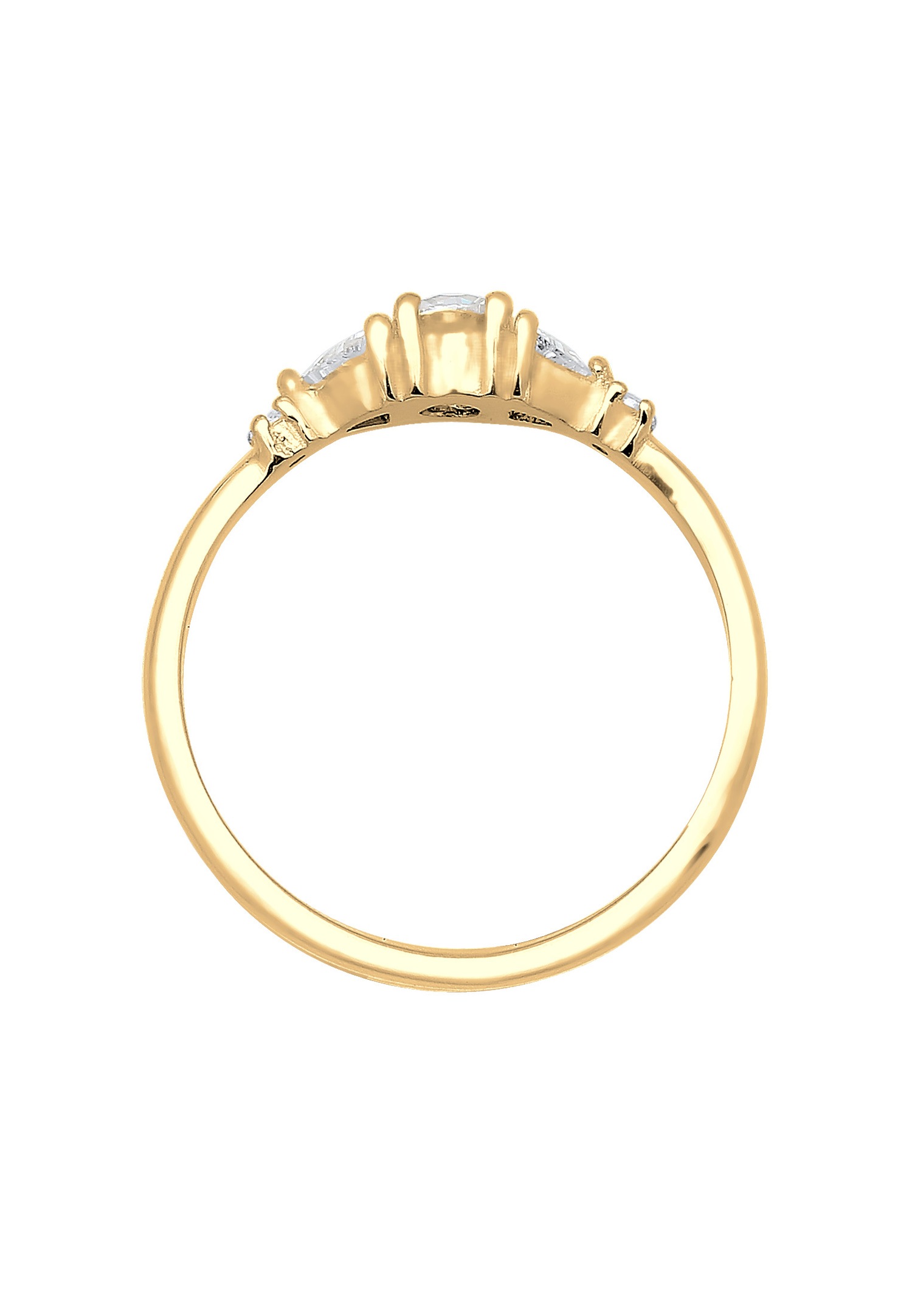 Elli PREMIUM Elli PREMIUM Bague Femmes Filigrane Géo étincelant avec cristaux de zirconium en argent sterling 925 plaqué or