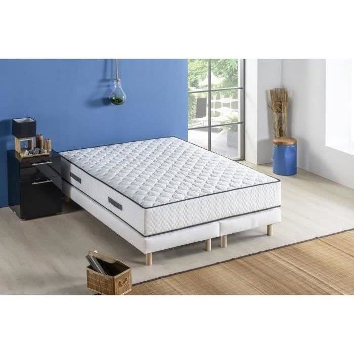 Conjunto de colchón y base de cama de 180 x 200 cm y 24 cm de altura - muelles ensacados - 7 zonas - reversible - fabricado en Bélgica - DEKO DREAM