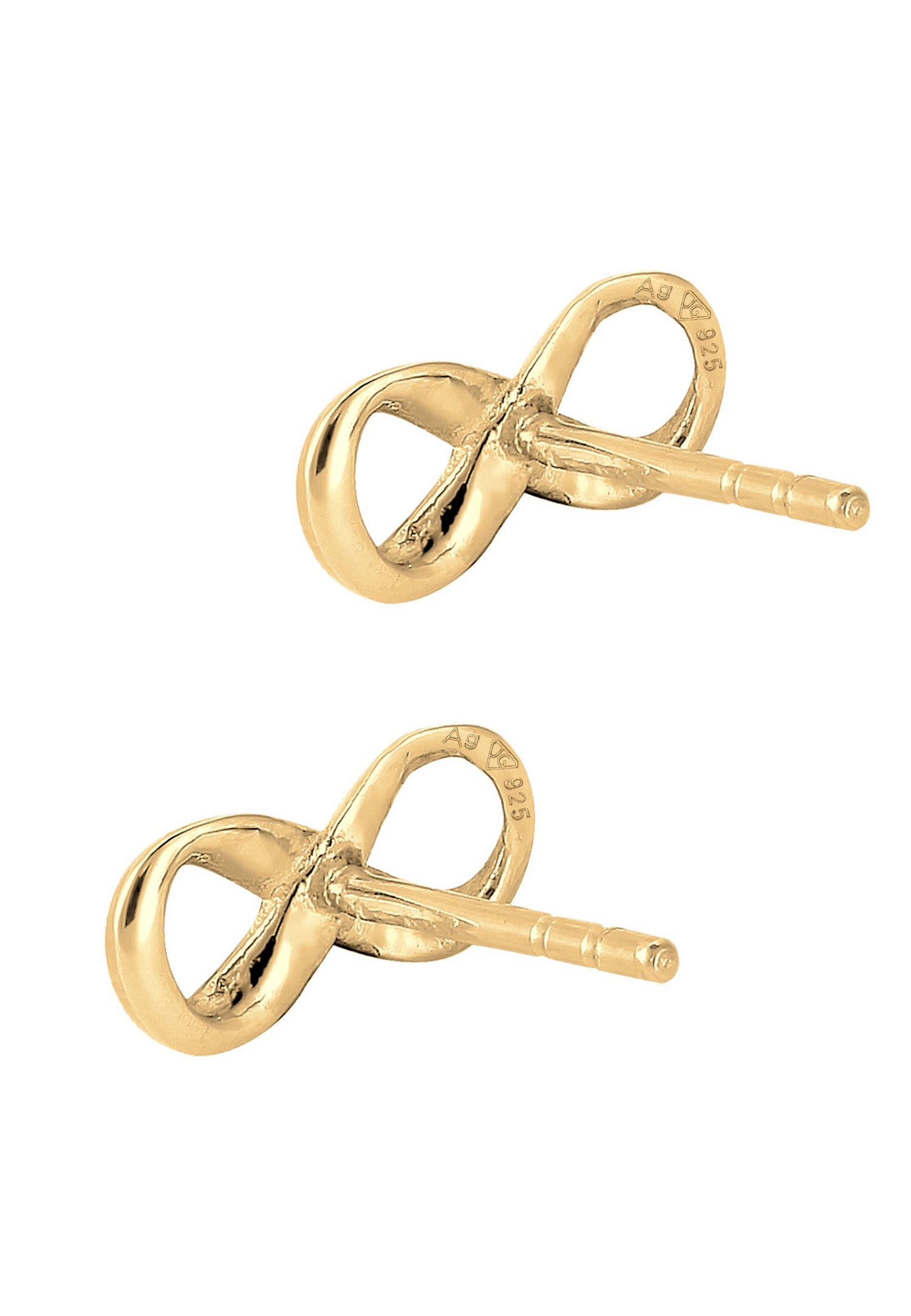 Elli Femmes symbole de l'infini clous d'oreilles bande set réglable en argent sterling 925