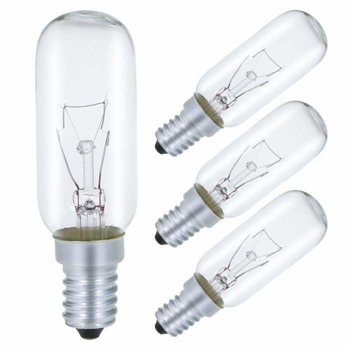 Ampoule Pour Hotte Aspirante E14 40W, T25 230V Ampoule Incandescence Blanc Chaud 2700K Dimmable, Lot de 4