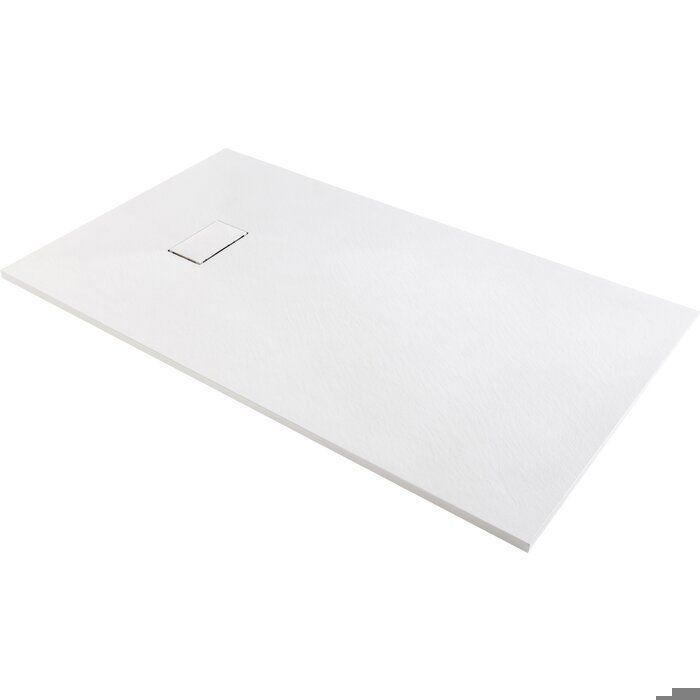Shower tray - Gaia - Odyssea - Extra-flat - White stone effect - L. 120 cm - W. 80 cm