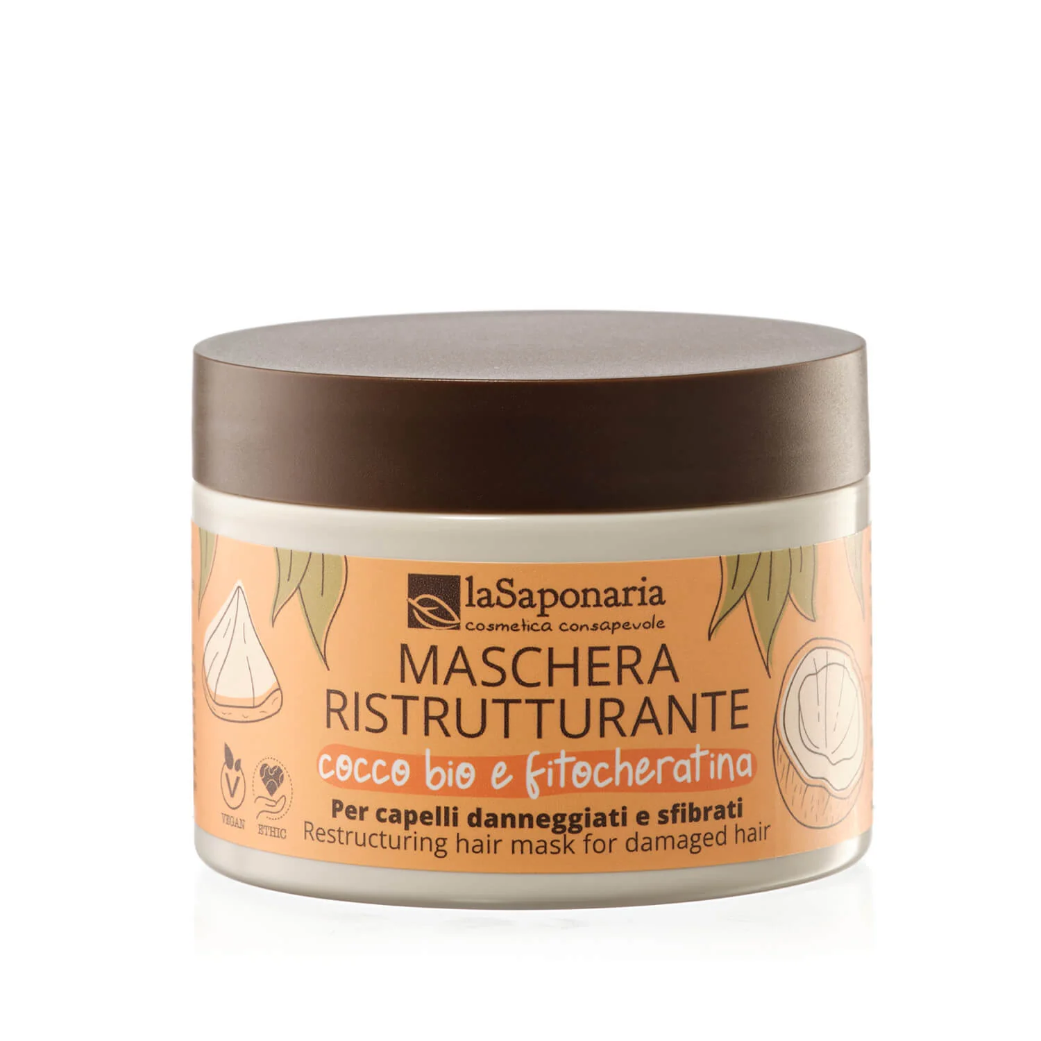Capelli e Cute Maschera ristrutturante - Cocco Bio e Fitocheratina - Maschera Nutriente Capelli, Maschera Riparatrice Capelli