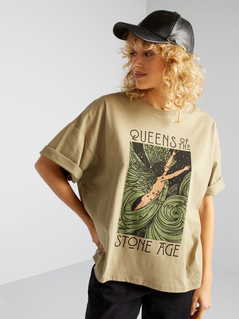'Queens of the stone age' T-shirt - GROEN
