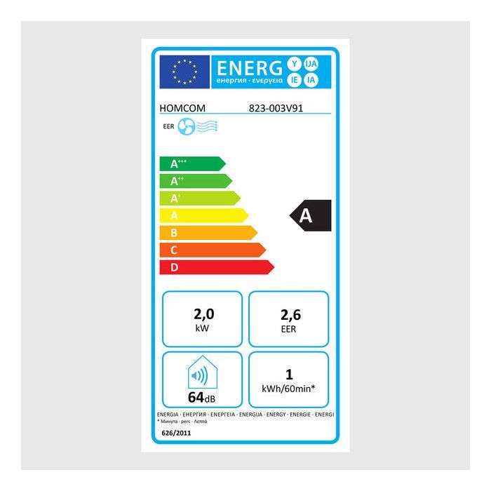 Climatiseur mobile 3-en-1 – 7 000 BTU, avec minuterie 24h, télécommande et fonction déshumidification, pour pièce de 10-15 m²