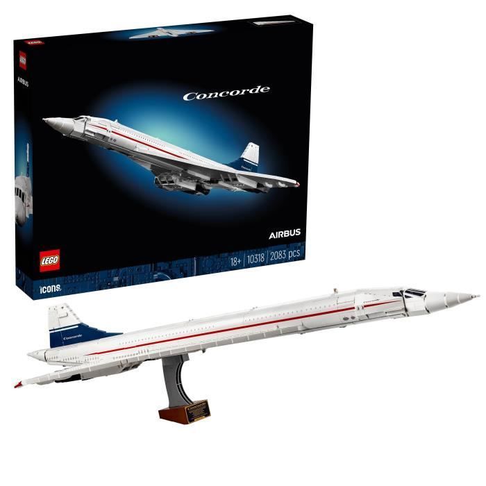 LEGO 10318 Exclu Cdiscount Icons Le Concorde, Maquette d'Avion à Construire pour les Adultes, Set de Véhicule d'Avion