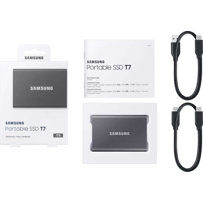 SAMSUNG Externe SSD T7 Grau 1 TB MU-PC1T0T/WW