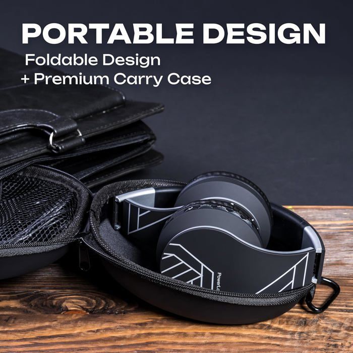 Casque Bluetooth Sans Fil, Pliable Casque Audio Stéréo,Avec Micro Intégré/Micro Sd/Fm Radio (Noir/Argent)
