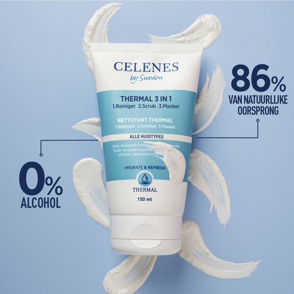 Celenes By Sweden termalno čistilo, piling in maska 3 v 1, 150 ml, za vse tipe kože