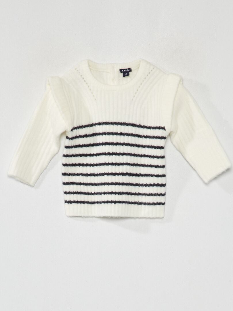 Suéter de malha estampado - BRANCO