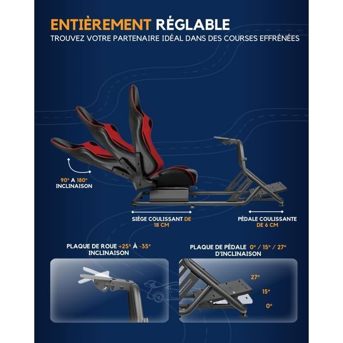 RANQER SimRacing Cockpit – Driving Simulator / Racing Simulator with Gaming Bucket Seat, Compatible with PC, PS5 and Xbox