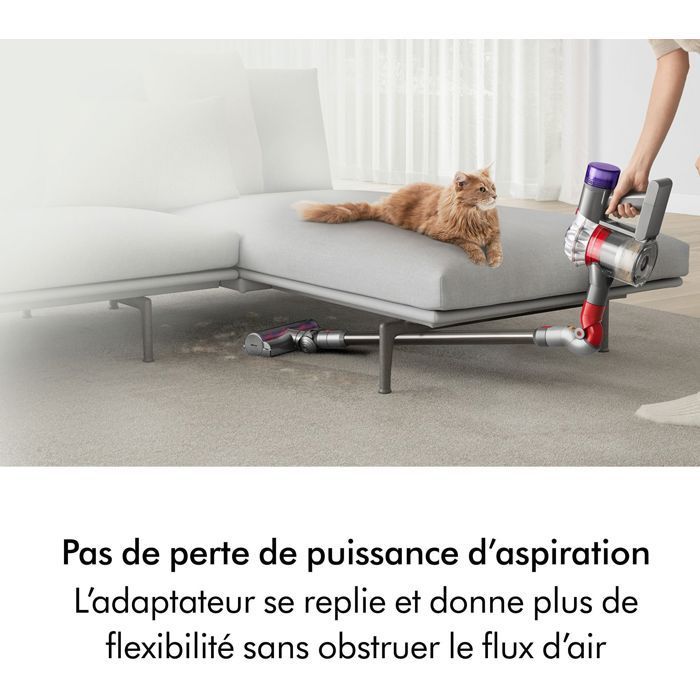 DYSON V12 Origin - Aspirateur Balai sans fil - 545 W - 120 AW - 60 min - Gris + Adaptateur meuble bas