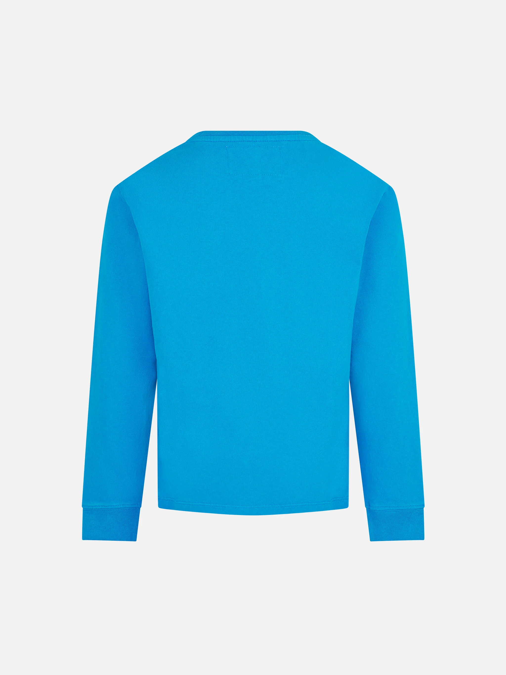 Camiseta azul infantil em algodão grosso