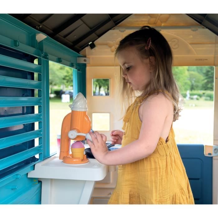 SMOBY - Sweety Corner House - Counter and preparation area - Ice cream machine - 18 accessories included - Made in France