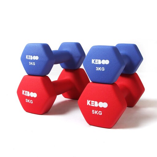 Keboo 500-as sorozatú 4-es súlyzókészlet (16 kg): 2 x 5 kg-os súly és 2 x 3 kg-os súly