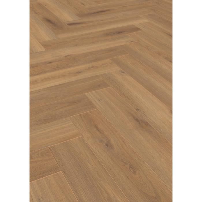 Parquet stratifié - KRONOTEX - Pisa Oak D3861 - 665 x 133 x 8 mm - 4 chanfreins - Compatible sol chauffant